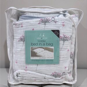 aden + anais Toddler Bed in a Bag - White with Pink Floral